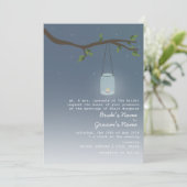 Invitation Mariage de soirée - pot de maçon avec la bougie (Debout devant)