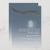 Invitation Mariage de soirée - pot de maçon avec la bougie (Devant / Derrière)