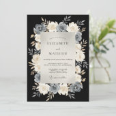 Invitation Mariage de soirée raffiné noir (Debout devant)