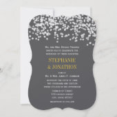 Invitation Mariage de soirée romantique gris et jaune (Devant)