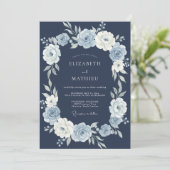 Invitation Mariage de solstice bleu marine (Debout devant)