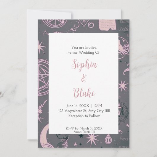 Invitation Mariage de Sorcellerie Céleste (Devant)