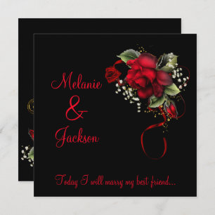 Invitation Mariage de souffle de Babys de ruban de roses