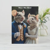 Invitation Mariage de souris jeunes mariés mignons (Debout devant)