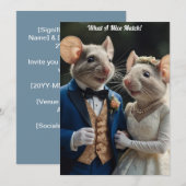 Invitation Mariage de souris jeunes mariés mignons (Devant / Derrière)