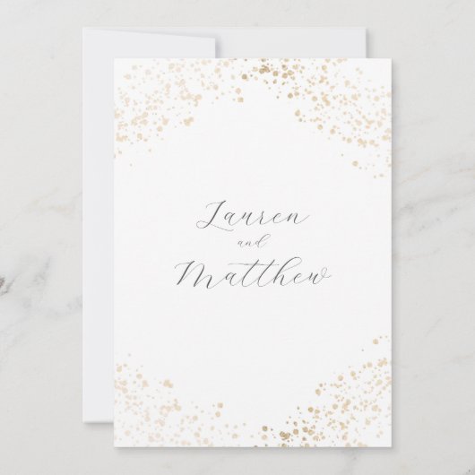 Invitation Mariage de Speckles Gold (Dos)