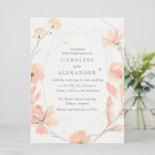 Invitation Mariage de speckletone florale de l'aquarelle (Debout devant)