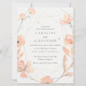 Invitation Mariage de speckletone florale de l'aquarelle (Devant)