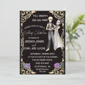 Invitation Mariage de squelette d'Halloween jusqu'à ce que la (Debout devant)