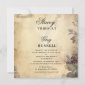 Invitation Mariage de squelette gothique rustique d'Halloween (Dos)