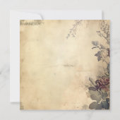 Invitation Mariage de squelette gothique rustique d'Halloween (Dos)