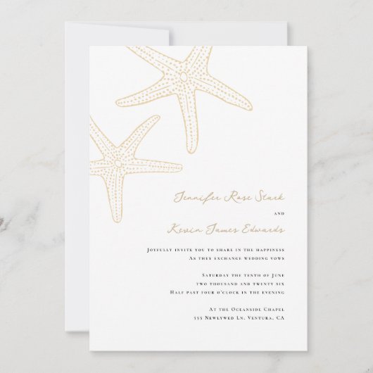 Invitation Mariage de Starfish Beach (Devant)