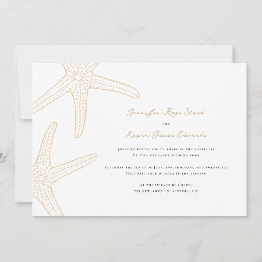 Invitation Mariage de Starfish Beach (Devant)