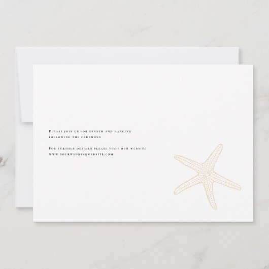 Invitation Mariage de Starfish Beach (Dos)