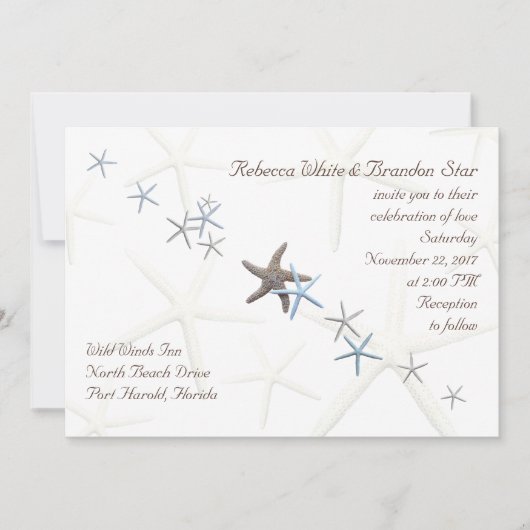 Invitation Mariage de Starfish Celebration of Love Designer