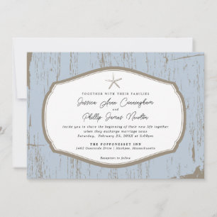 Invitation Mariage de Starfish Rustic Beach