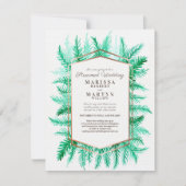 Invitation Mariage de streaming vert d'art à feuillage persis (Devant)