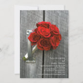 Invitation Mariage de streaming virtuel Rustic Red Rose Bouqu (Devant)