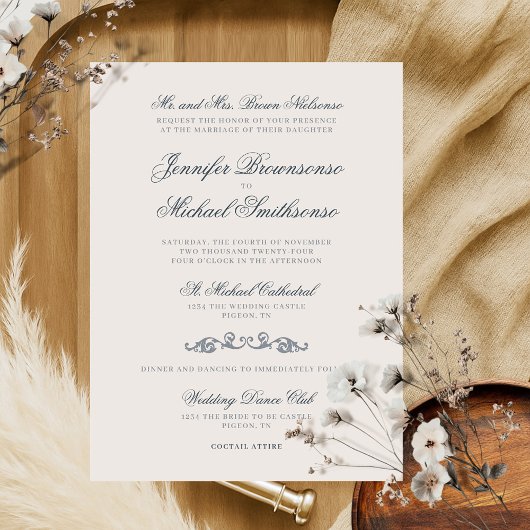 Invitation Mariage de style ancien de la Marine ivoirienne