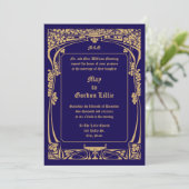 Invitation Mariage de style Art nouveau vintage (Debout devant)
