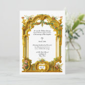 Invitation Mariage de style baroque rococo français avec bord (Debout devant)