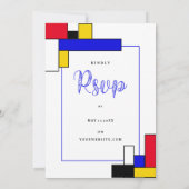 Invitation Mariage de style Bauhouse Mondrian (Dos)