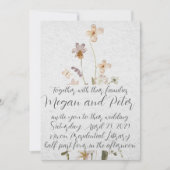 Invitation Mariage de style calligraphique Fine Art Wildflowe (Devant)
