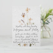 Invitation Mariage de style calligraphique Fine Art Wildflowe (Debout devant)