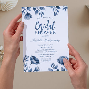 Invitation Mariage de style chinoiserie bleue