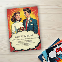 Mariage de style Comic Vintage Rétro Romantique