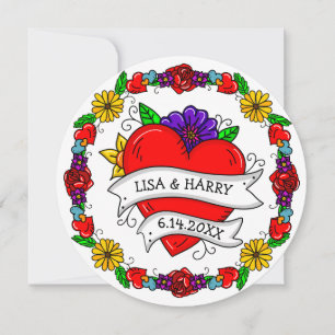 Invitation Mariage de style d'art de graffiti de tatouage Enr