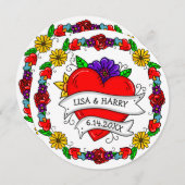 Invitation Mariage de style d'art de tatouage graffiti Enreg (Devant / Derrière)