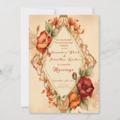 Invitation Mariage de style espagnol aux fleurs rustiques cha (Devant)