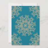 INVITATION MARIAGE DE STYLE INDIEN BLEU ET OR AQUAMARINE (Dos)