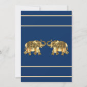 Invitation Mariage de style indien Blue and Gold Regal (Dos)