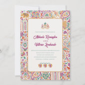 Invitation Mariage de style indien coloré (Devant)