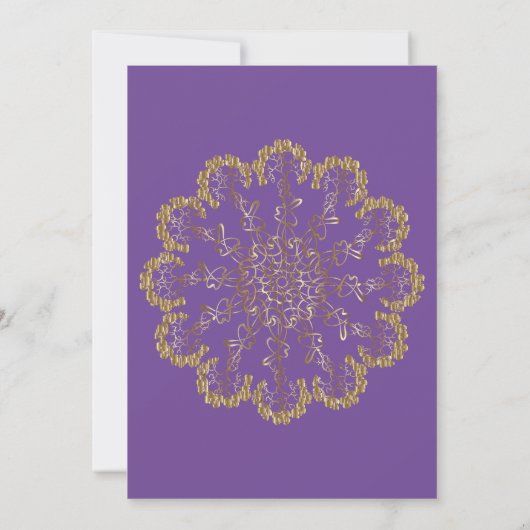 Invitation Mariage de style indien Royal violet & or (Dos)