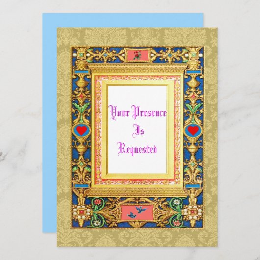 Invitation Mariage de style médiéval (Devant / Derrière)