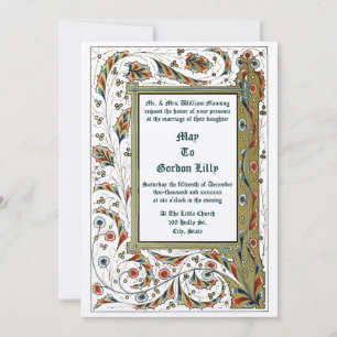 Invitation Mariage de style médiéval de l'ère victorienne 184