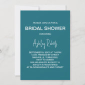 Invitation Mariage de style Mid-Century Modern or et sarcelle (Devant)