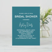 Invitation Mariage de style Mid-Century Modern or et sarcelle (Debout devant)