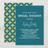 Mariage de style Mid-Century Modern or et sarcelle