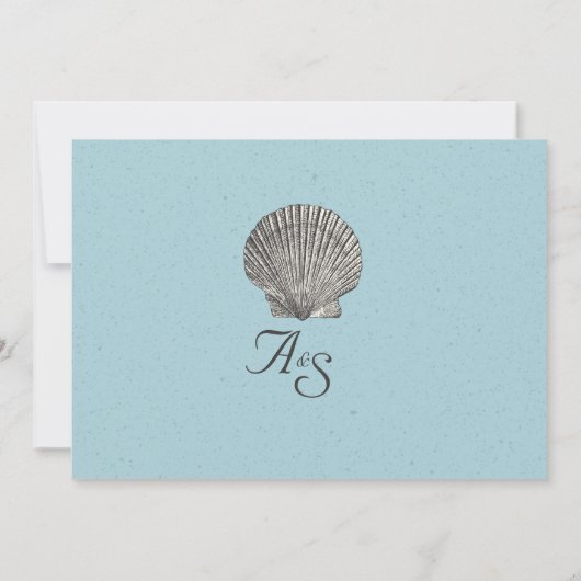 Invitation Mariage de style plage vintage (Dos)