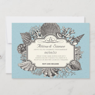 Invitation Mariage de style plage vintage