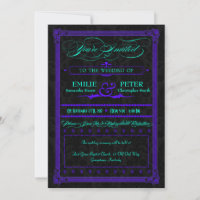 Mariage de style Poster Turquoise et violet électr