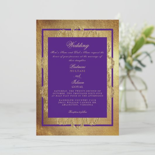 Invitation Mariage de style royal indien (Debout devant)