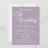 Invitation Mariage de style simple Mauve (Devant)