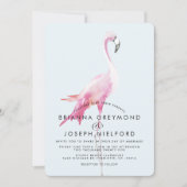 Invitation Mariage de style tropical Flamant rose rose (Devant)