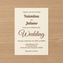 Mariage de style typographique avec texte marron s