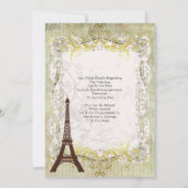 Invitation Mariage de style Vintage romantique à Paris (Dos)